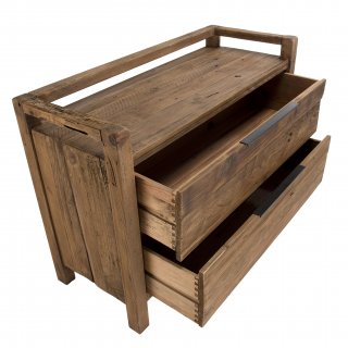 Commode 2 tiroirs SANDY Scandinave  en bois Pin recyclé
